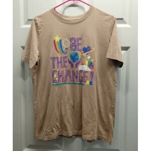 Lands' End Kids' Size XXL (18H-20H) Be The Change Inspirational Rainbow T-Shirt